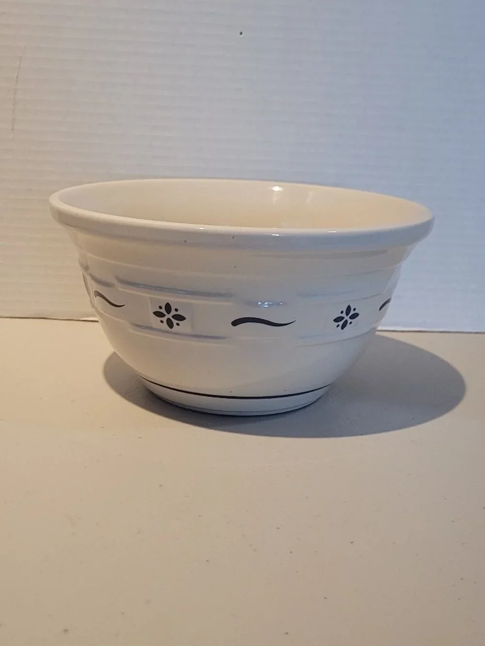 Bowl LONGABERGER POTTERY 8 inches Blue & White Woven Traditions Mixing Bowl